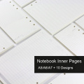 A5 A6 A7 B5 Lose Leaf Notebook-Taschen nachfüllbares Papier für Lose-Blatt-Notizbuch